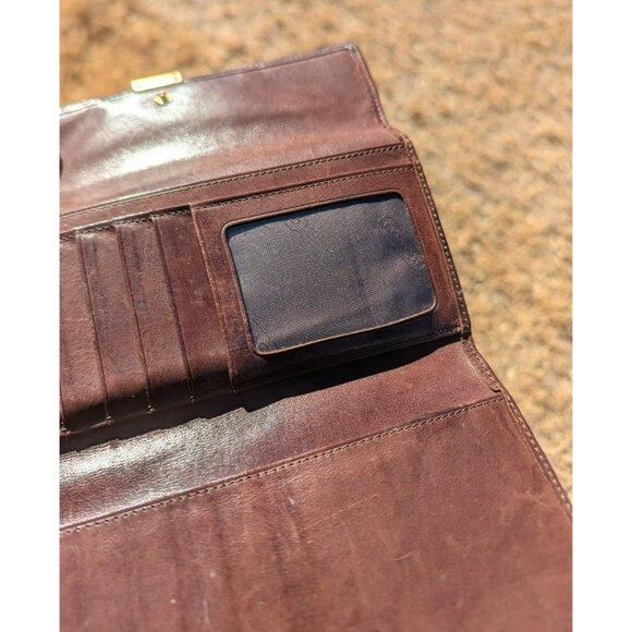 Vintage Coach Leather Trifold Full Size Wallet Brown - Picture 10 of 12